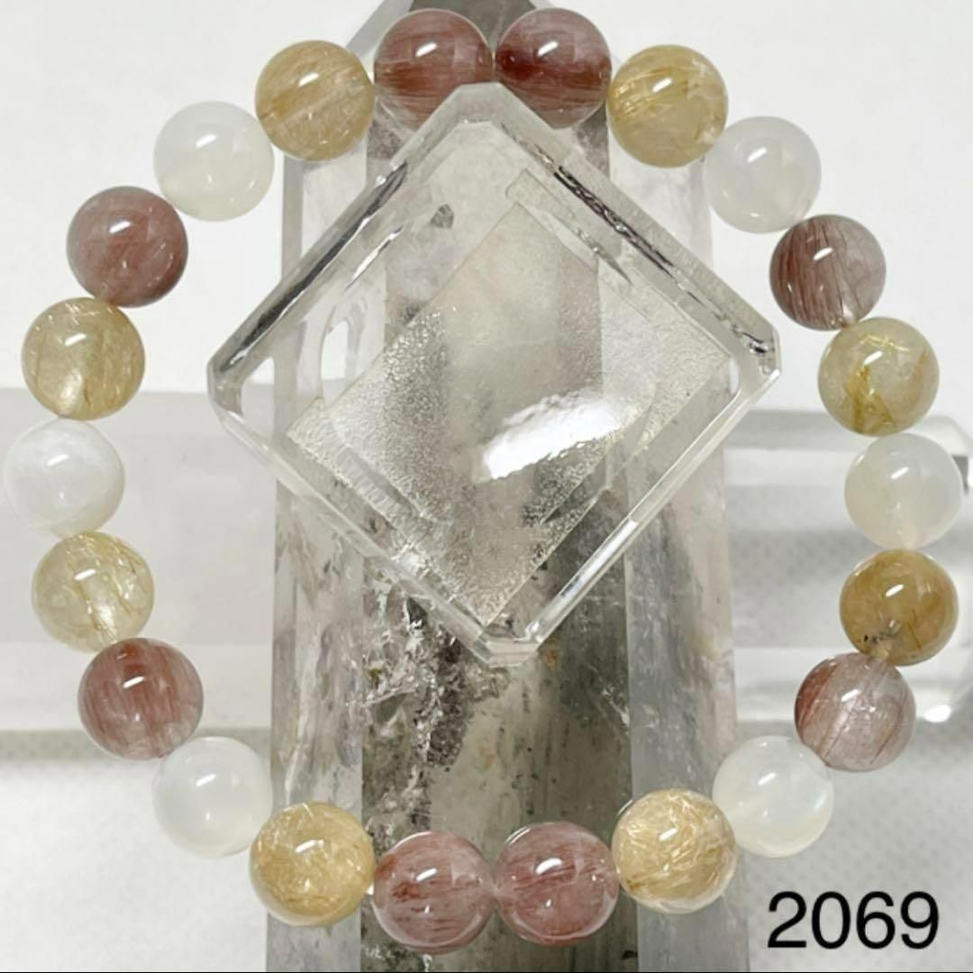 ルチルクオーツ　ムーンストーン　パワーストーンブレスレット　内径約16cm ルチルクオーツ ムーンストーン パワーストーンブレスレット 内径約16cm