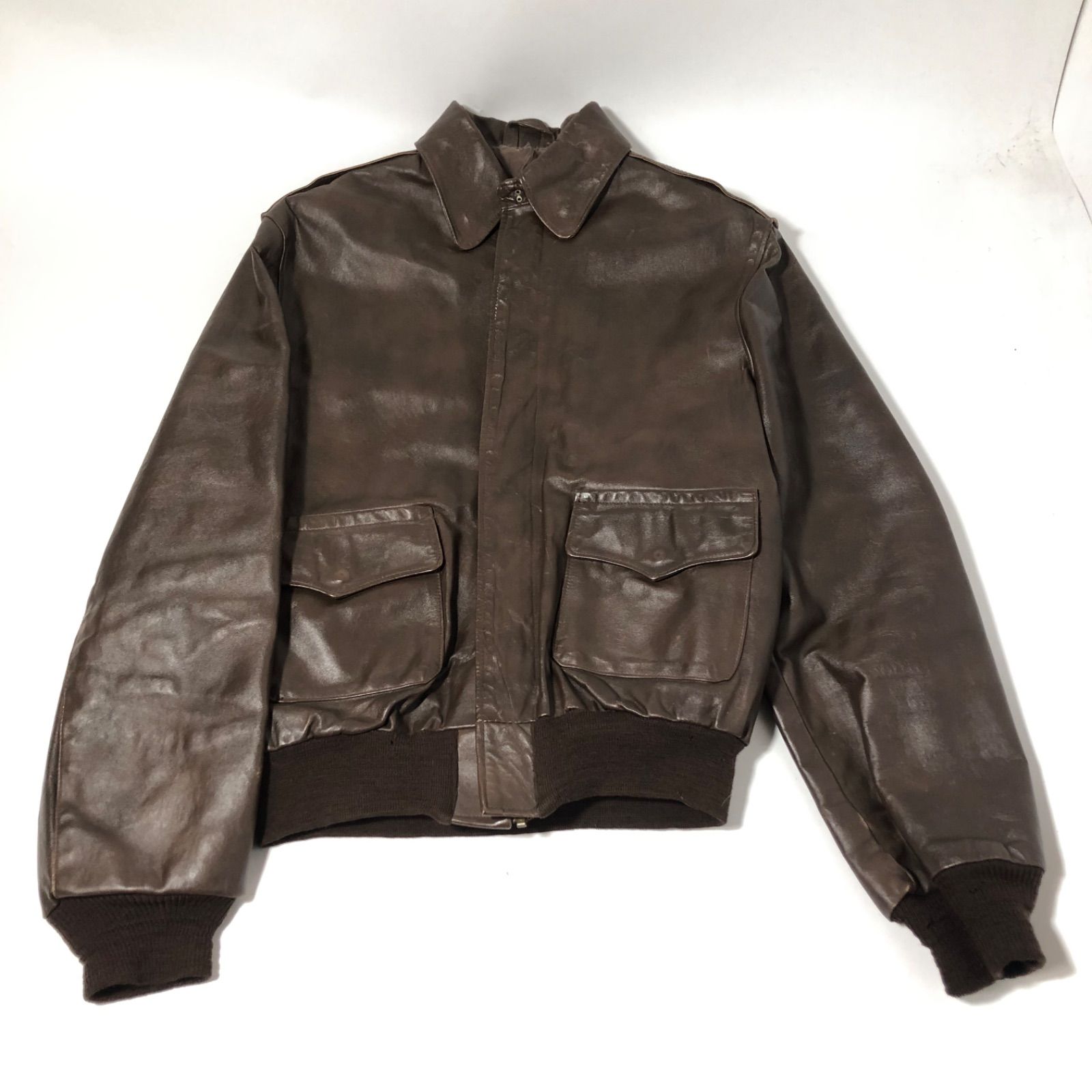 Willis＆geiger ウィリス&ガイガー A2レザージャケット38米国製 M1129-4-3 WILLIS&GEIGER ウィリスアンドガイガー フライト