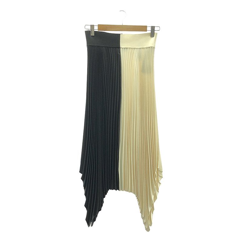 JOSEPH | ジョセフ | Ade A-Skirt-Pleated Rib プリーツ リブ アデ スカート | 38 | ブラック|アイボリー | レディース
