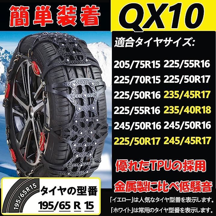 車用 タイヤチェーン 非金属 軽自動車 ジャッキアップ不要 応急