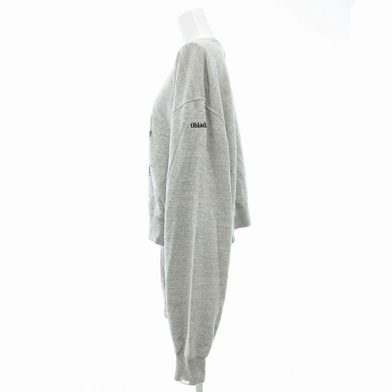 オブラダ Oblada HELLO 25SS アインシュタイン スウェット トレーナー プリント クロップド 刺繍 F グレー S2510CU17 /OU レディース オブラダ Oblada HELLO 25SS アインシュタイン スウェット