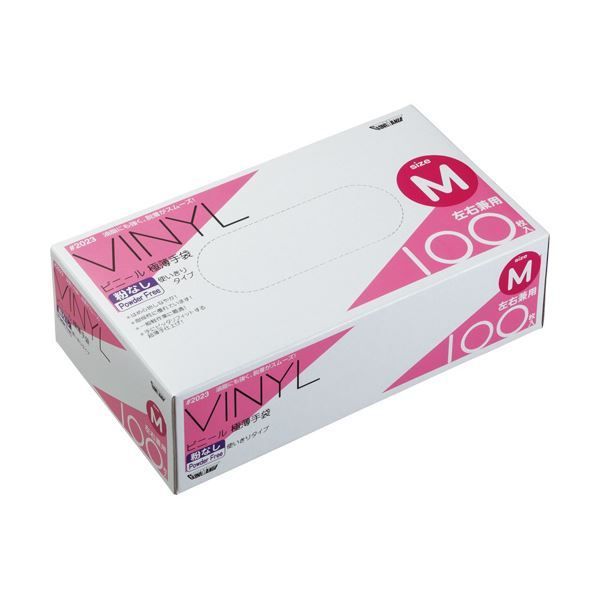 川西工業 ビニール使いきり手袋 粉なし クリア M 2025 1セット 2000枚 100枚×20箱 使い捨て手袋 使いきり手袋