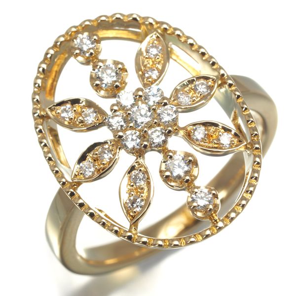 ヴァンドームリング ダイヤ ダイヤモンド 0.26ct 9号 K18YG #166306  