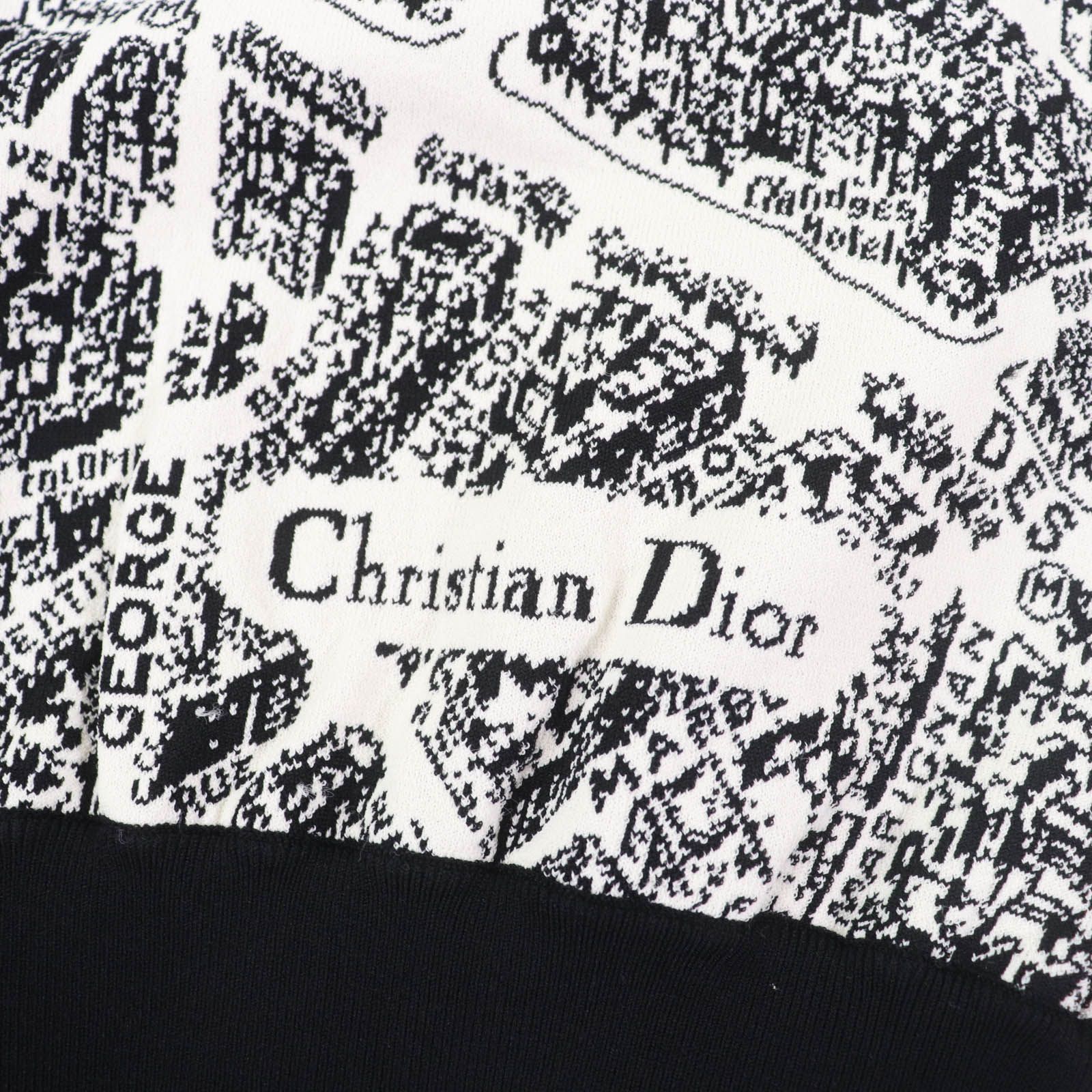 Christian Dior - 極美品☆Christian Dior クリスチャンディオール 23AW 324V50AM505 Plan de Paris クロップド丈 ラグランスリーブ ボンバージャケット カーディガン ブラック 40 イタリア製 正規品 レディース 極美品☆Christian Dior クリスチャンディオール 23AW