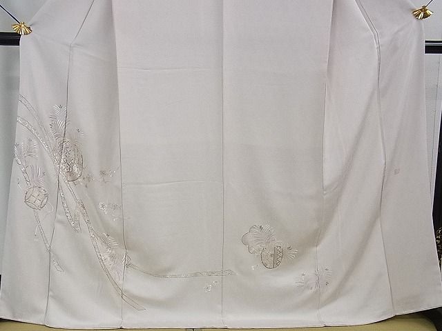 平和屋本店■極上　山口美術織物　皇室　伊勢神宮御用　西陣織　訪問着　総刺繍　鬘帯仕覆松梅文　薄桜色地　金糸　逸品　DZAA0131kh5 平和屋本店□極上 山口美術織物 皇室 伊勢神宮御用 西陣織 訪問着 総