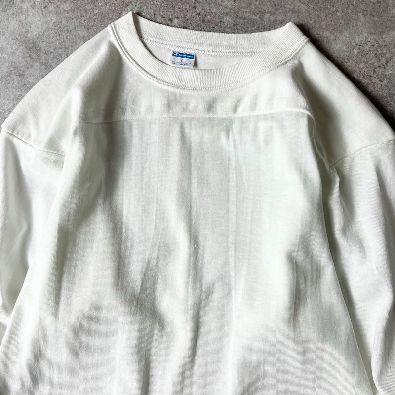 70s USA製 Champion 7分袖 無地 フットボール Tシャツ S ⁄ 70年代