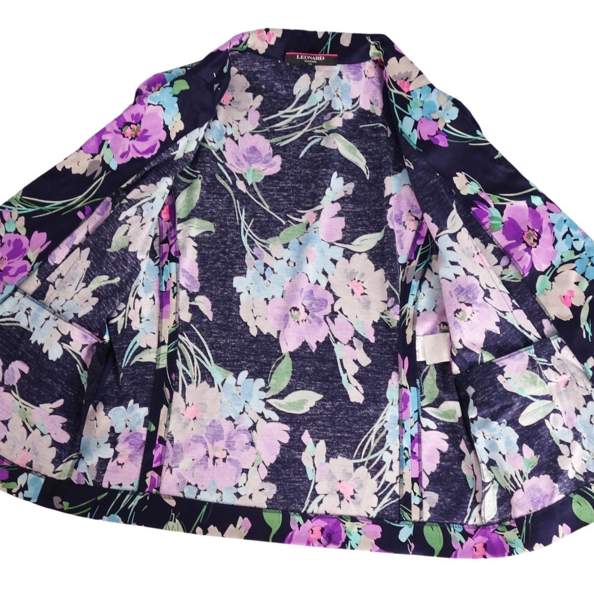 LEONARD レオナール 【極美品】 ジャケット 総柄 極美品 レオナール LEONARD FASHION ジャケット テーラード 花柄
