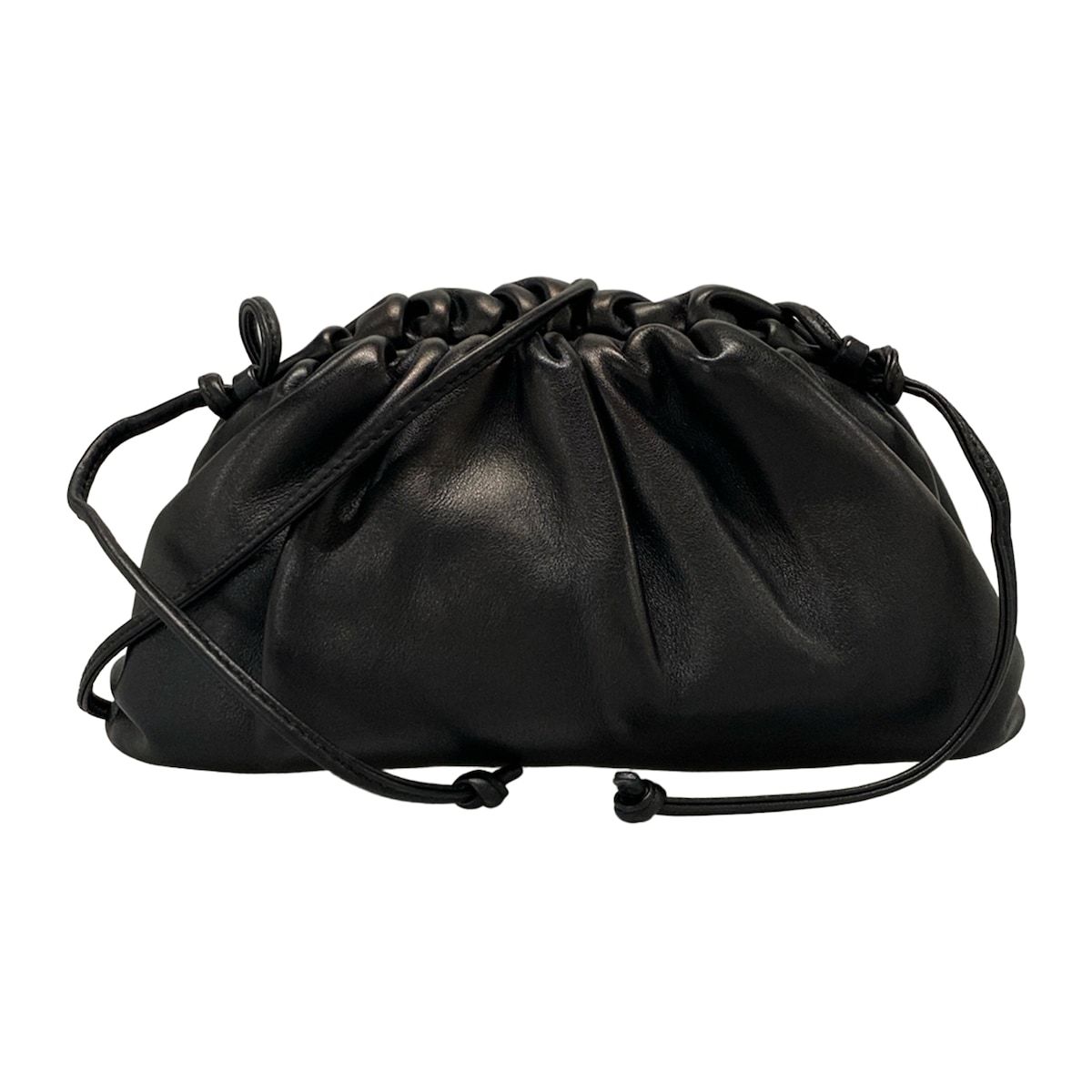 美品 ボッテガヴェネタ ハンドバッグ レザー アクセサリーポーチ 黒 ハンド BOTTEGA VENETA(ボッテガヴェネタ) ショルダーバッグ ミニ ザ