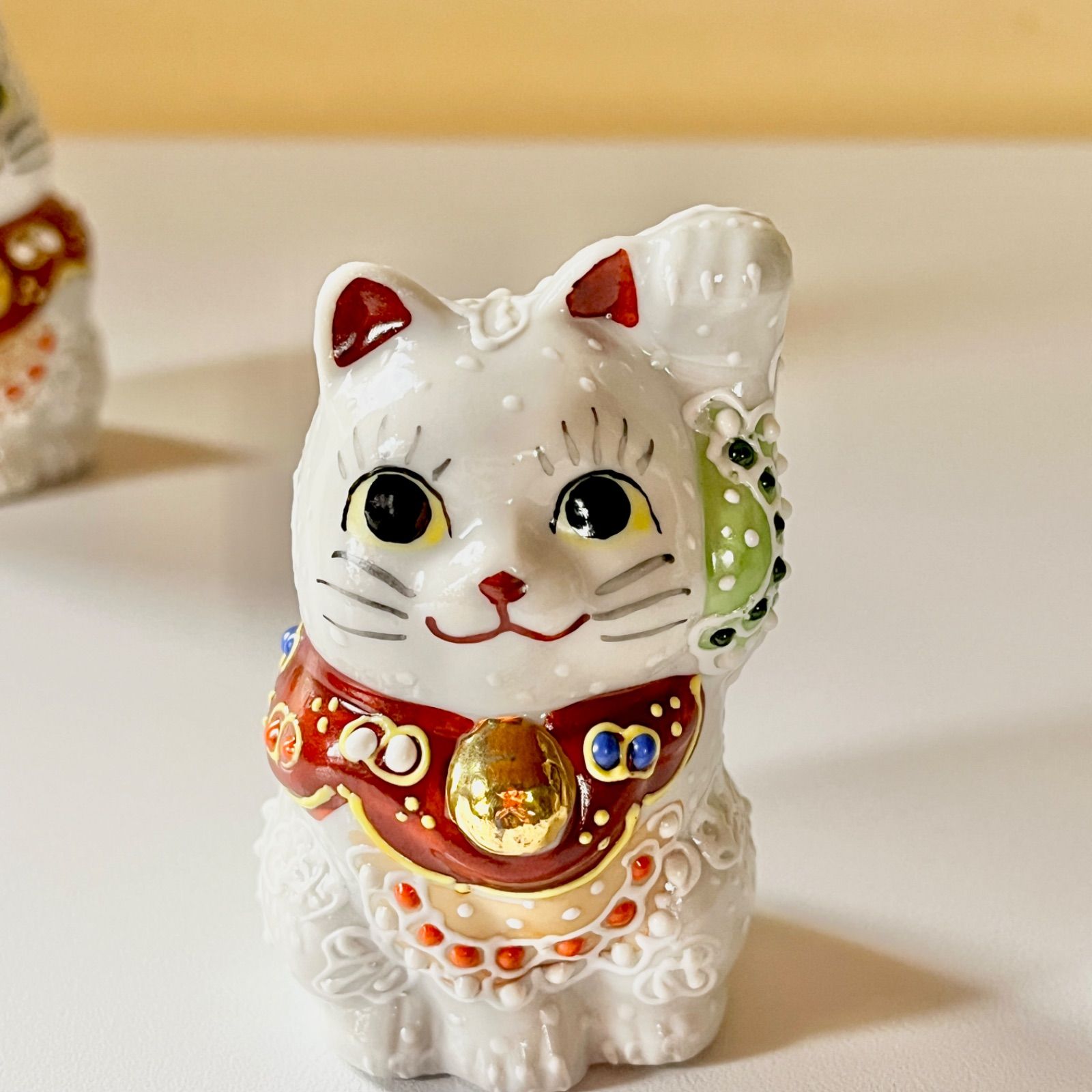 九谷焼】ペア招き猫『白盛』 ファッション