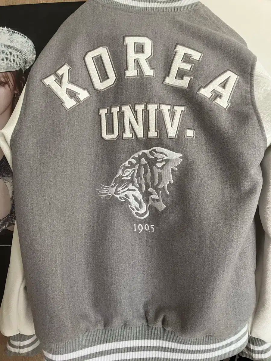 韓国 高麗大学 スタジャン XL グレー カレッジジャケット 韓国 高麗大学 スタジャン XL グレー カレッジジャケット