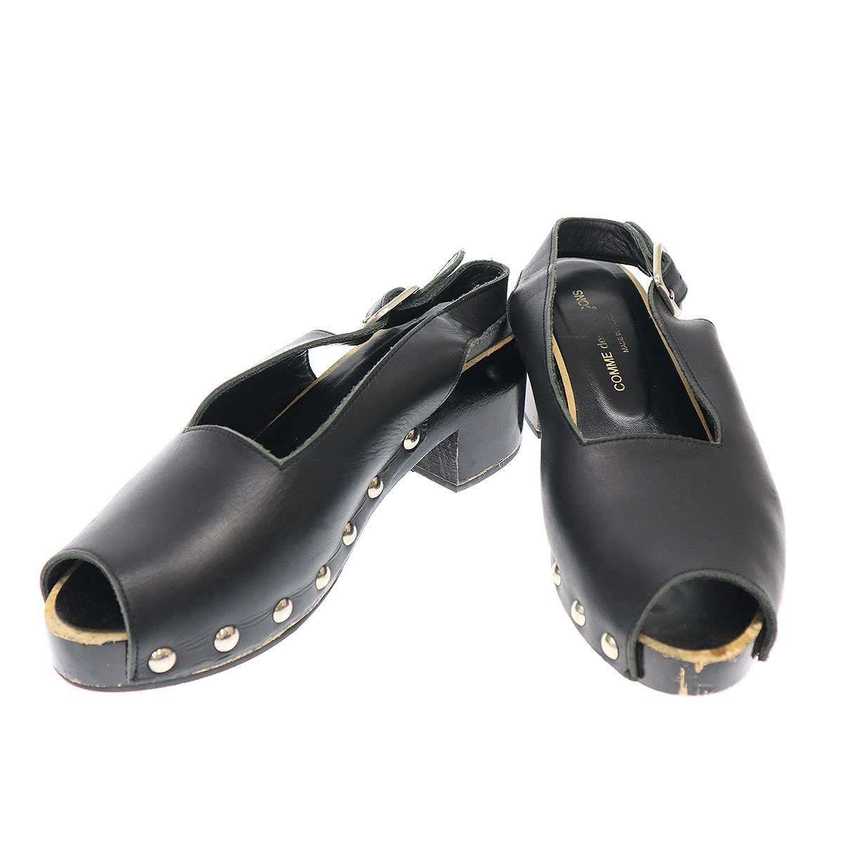 COMME des GARCONS コムデギャルソン スタッズミュールサンダル ブラック 25