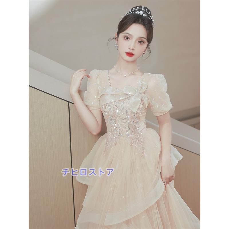 ドレス 大人 ピアノ発表会 ドレス 演奏会 ロング丈 結婚式 パーティー