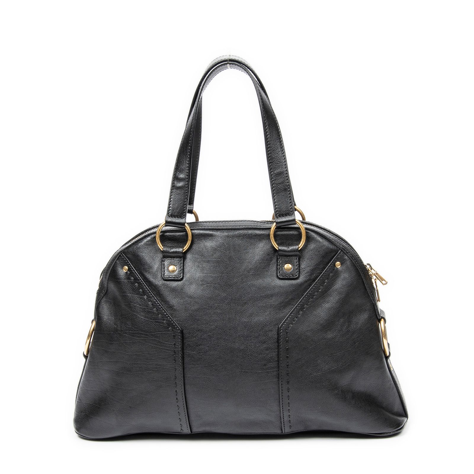 LAURENT イヴサンローランラージミューズ黒カーフスキンレザーA