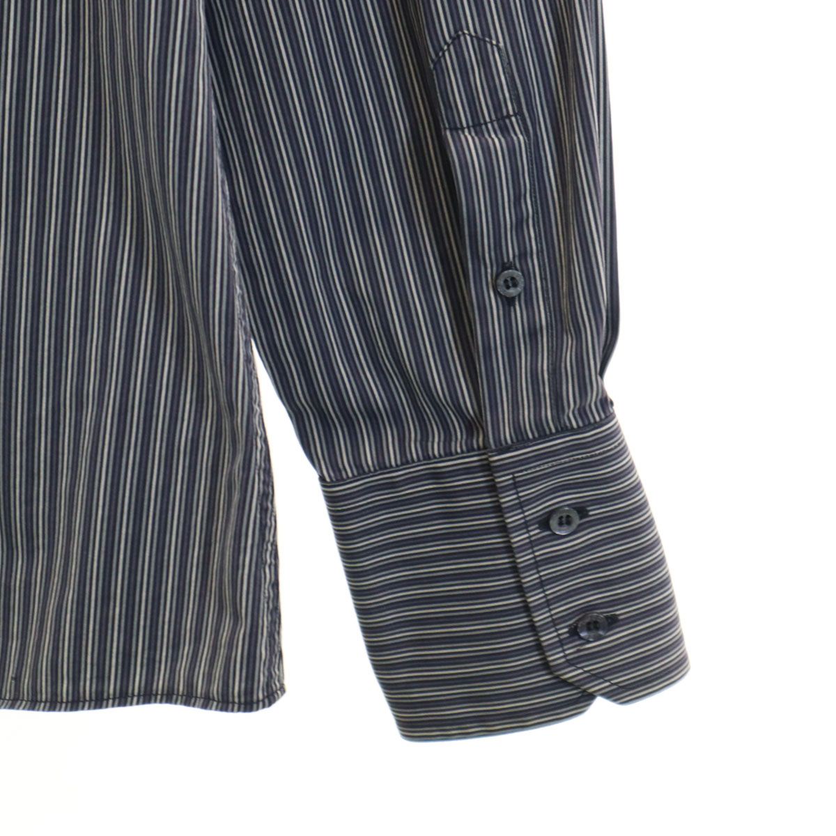GUCCI グッチ イタリア製 ストライプ柄 長袖 コットンシャツ 43