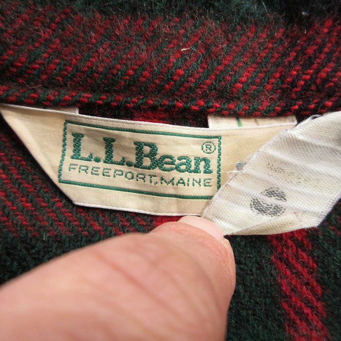 L/古着 エルエルビーン LLBEAN 長袖 ウール ジャケット メンズ 80s 赤 