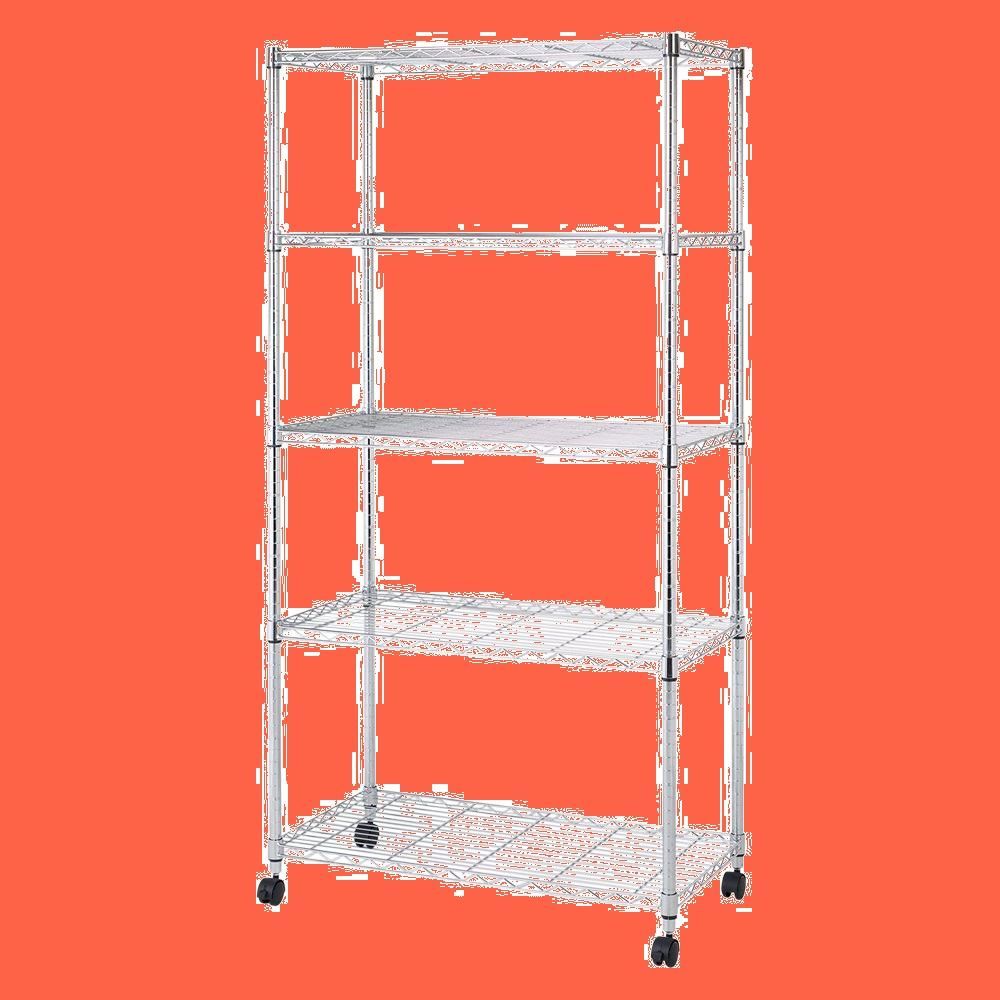 収納棚 スチールラック 幅90×奥行46×高さ180cm 5段 全体耐荷重400kg 頑丈 幅90 キャスター付き メタルルミナスラック 防錆加工 ポール径25mmパーツ対応 ルミナス互換 業務用 棚 シェルフ キッチン収納 ドウシシャ EL25