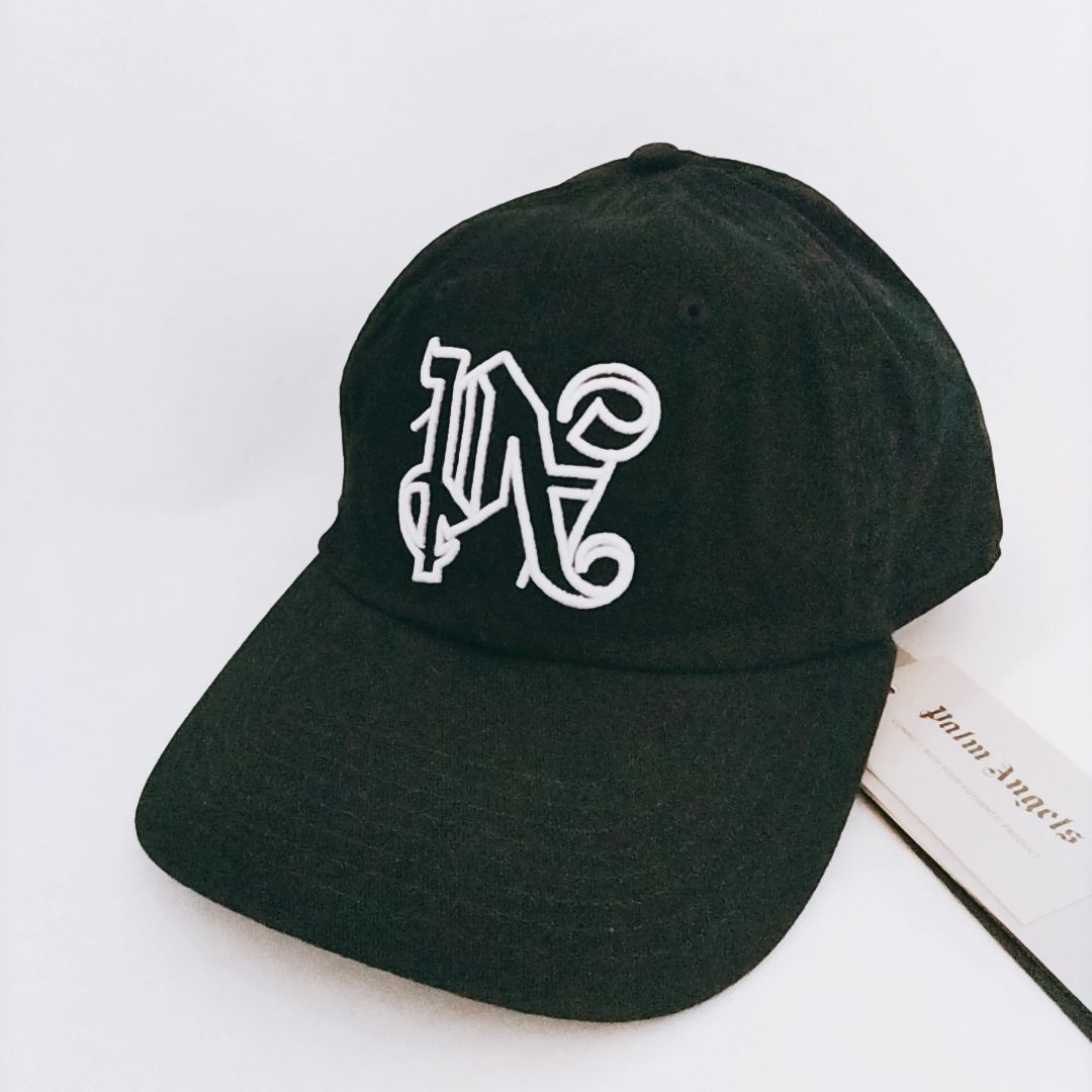 新品未使用】Palm Angels モノグラム キャップ 帽子 ブラック パーム 