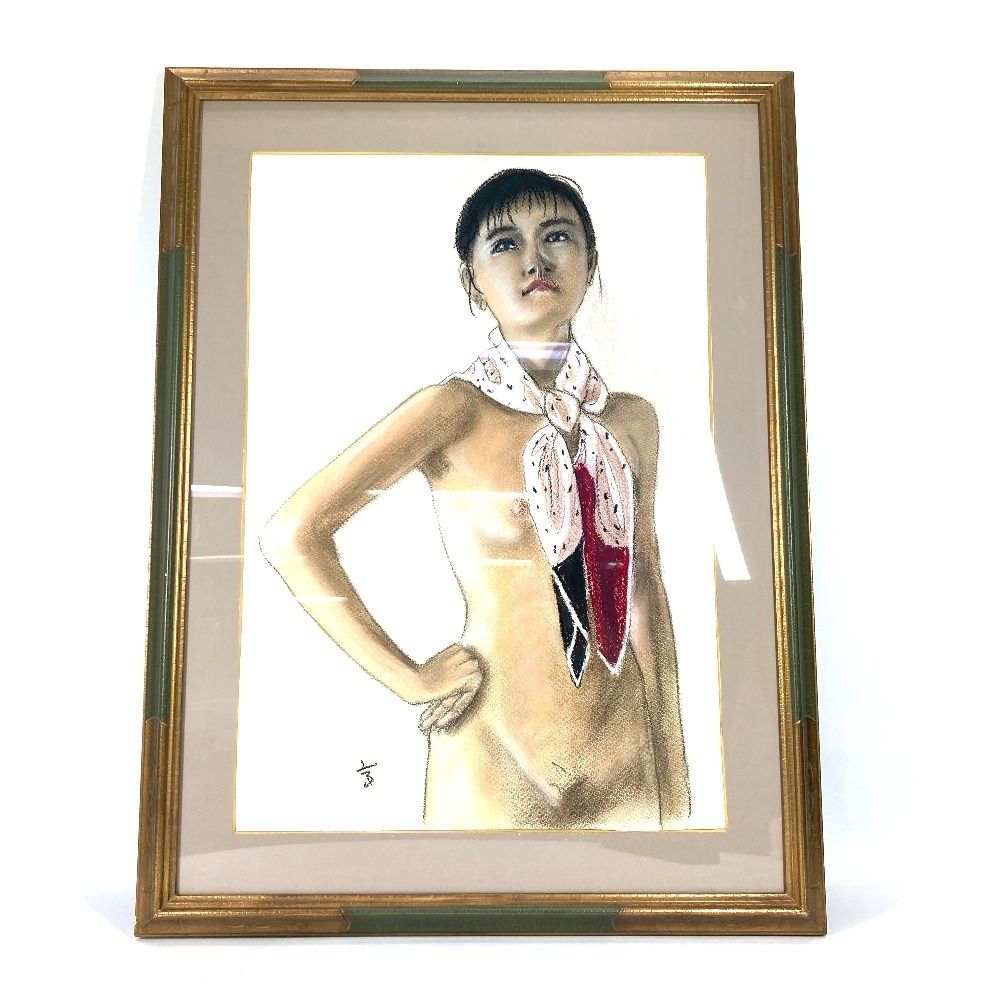FINE ART 美術品 美術品 高塚 省吾 裸婦画巨匠「スカーフ」 マルチ