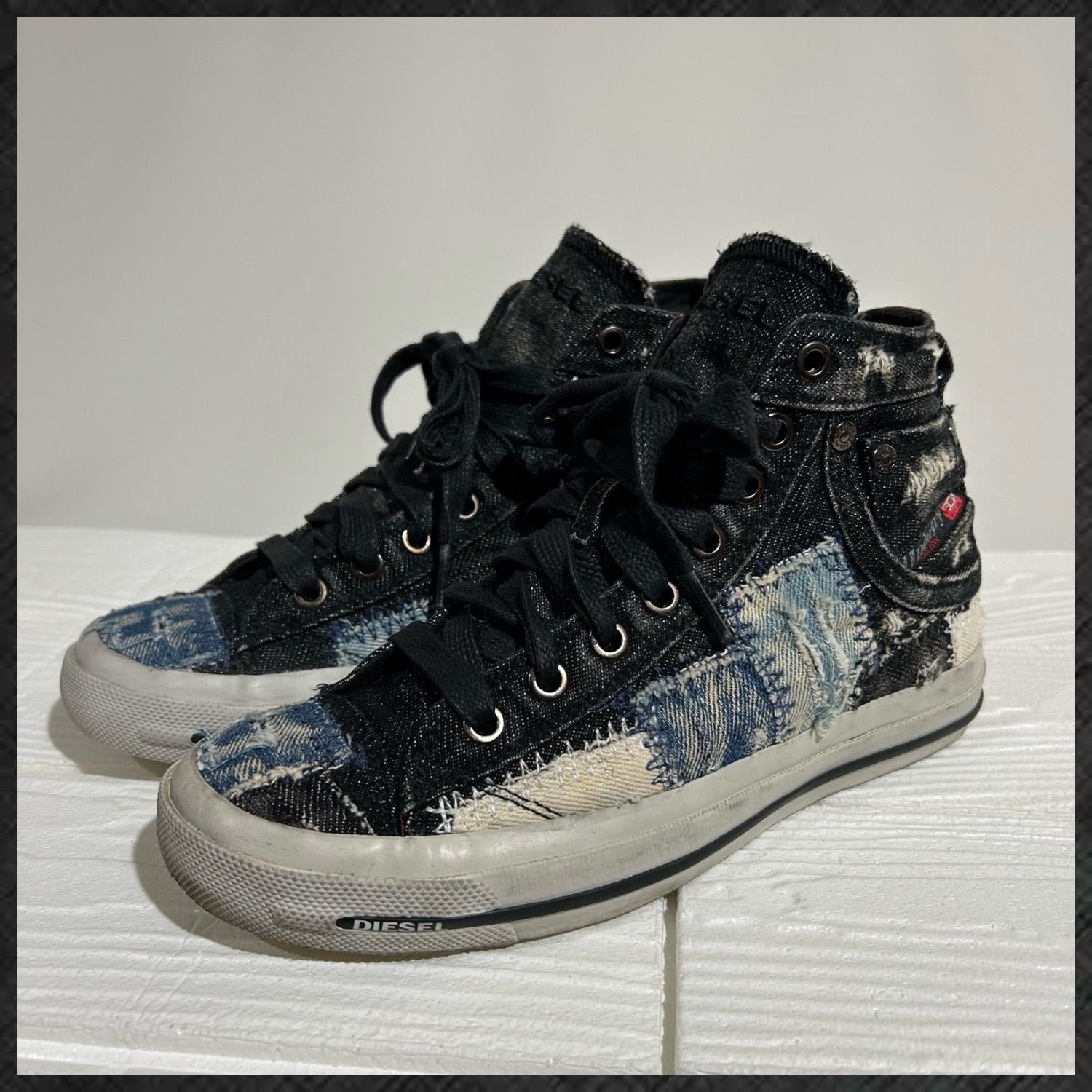DIESEL ディーゼル ハイカットスニーカー デニム パッチワーク