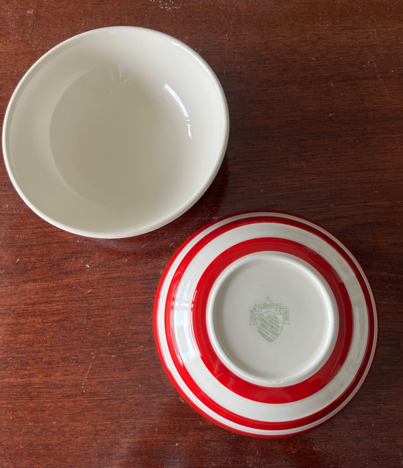 UK直輸入】コーニッシュウェア シリアルボウル 2個セット｜レッド