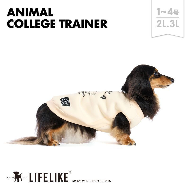 Life with Dogs 犬と生活 カレッジパーカー3号セット アニマルカレッジトレーナー1-4号2L-3L／アルパカ】犬 服