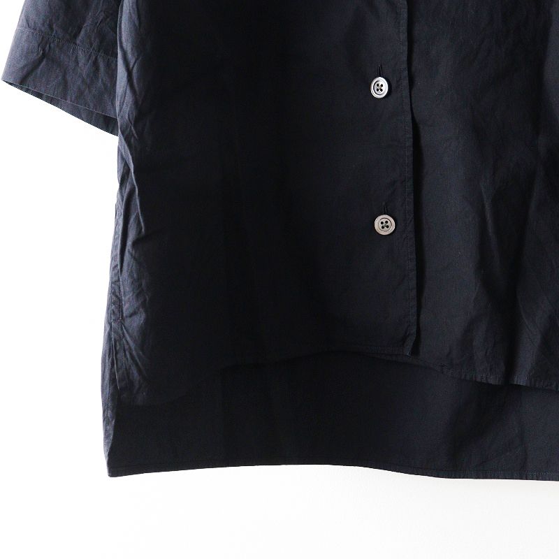  2025 SS マーガレットハウエル HOWELL COTTON SILK POPLIN シャツ 1 ブラック コットンシルク ブラウス アンサンブル トップス