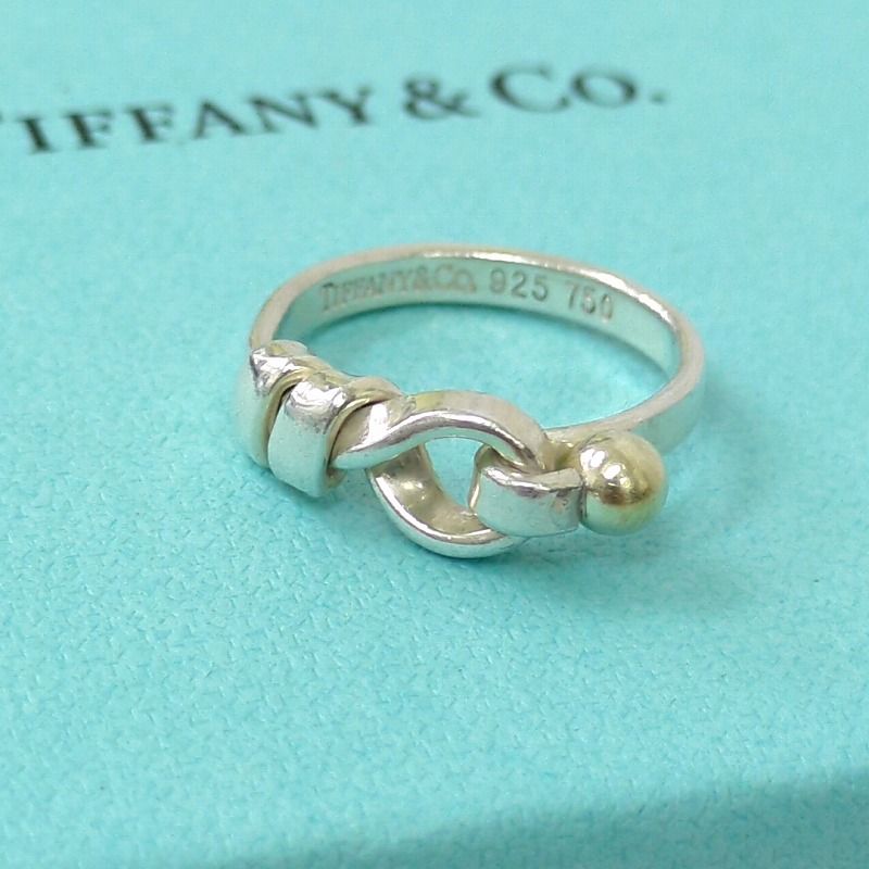 ティファニー フック＆アイ SVリング シルバー　ゴールド 925×750 Tiffany&Co. ティファニー フックアンドアイ リング 925/750