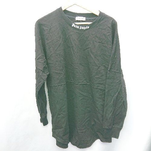 Palm Angels ロゴプリント 長袖 ロンT サイズM ブラック ホワイト メンズ E  【1407180015340】