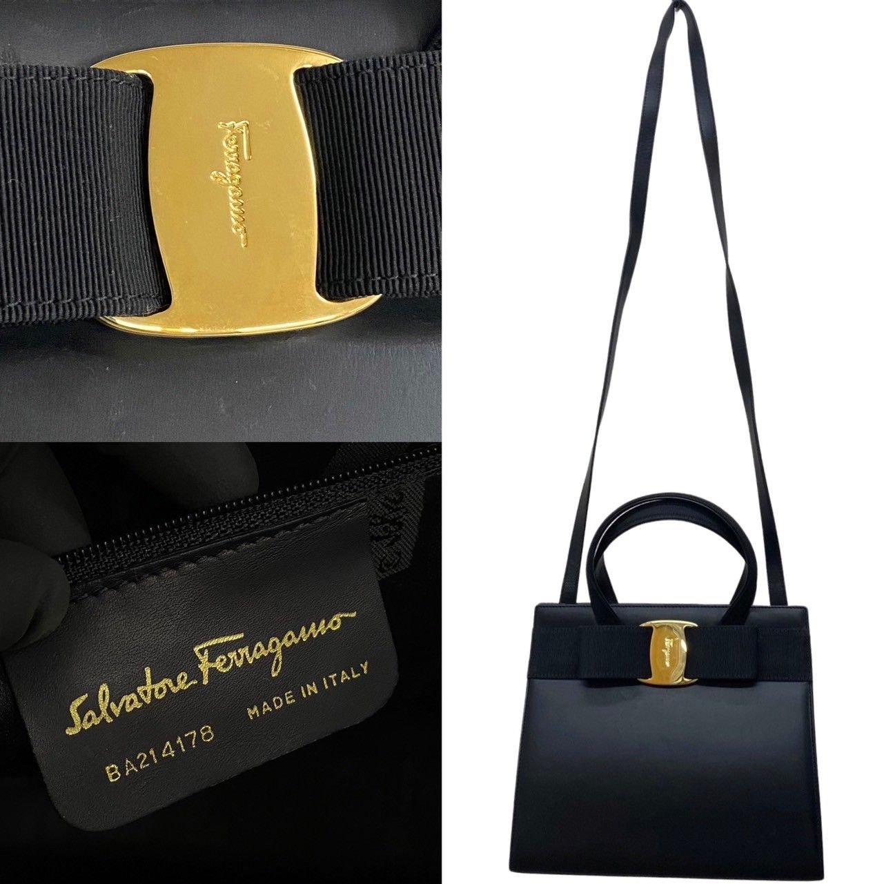 極 美品 Salvatore Ferragamo サルヴァトーレフェラガモ ヴァラリボン 