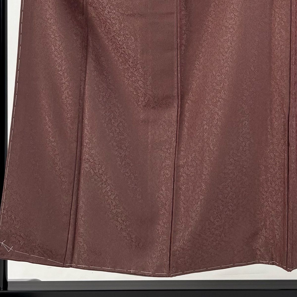 色無地 身丈153.5cm 裄丈61.5cm S 袷 ますいわ屋 地紋 茶色 正絹 一つ紋