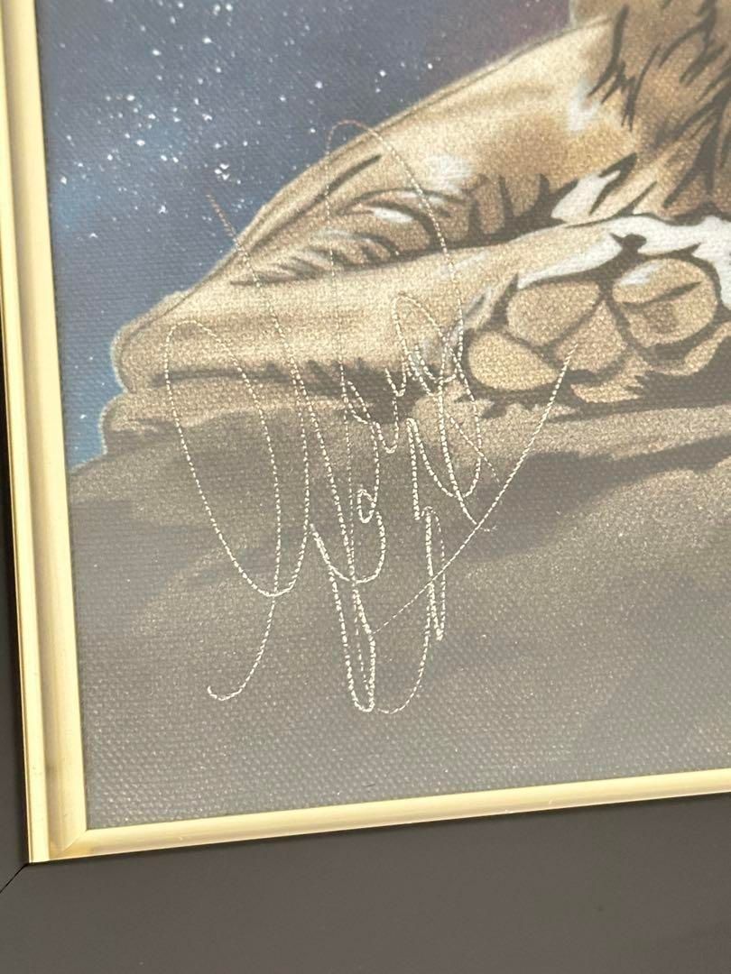 スプレーアートエデン ライオン 絵画 F6 原画 キャンバス 額付き