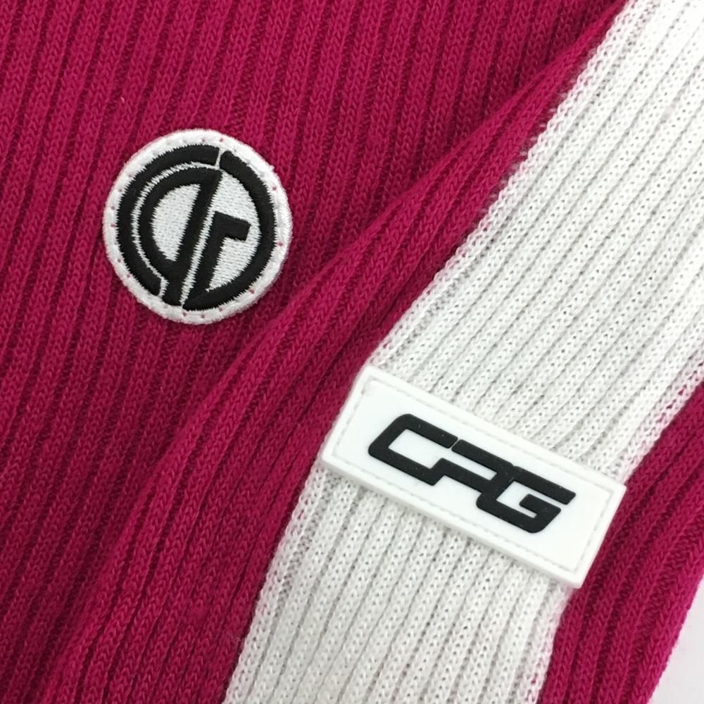 気アイテム安い通販。 超 シーピージーゴルフ タートルネックセーター ピンク×白 リブ編み ワッペン ニット レディース 1 S ゴルフウェア CPG GOLF 大感謝セール