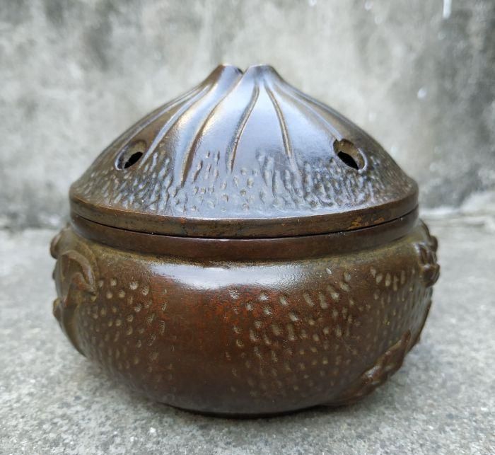 銅器 香炉 蓮花香炉 茶道具 香道具 室内薫香炉 装飾品 工芸品