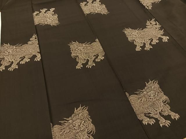 平和屋着物●本場大島紬　地空き　カタス9マルキ　唐獅子　正絹　逸品　AABH2078ph 平和屋着物○本場大島紬 9マルキ 地空き 唐獅子 正絹 逸品 BAAT0870yc