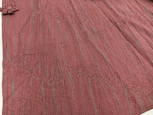 平和屋着物＃道中着　ロング丈　杢目絞り　変わり縞　健勝苑扱い　正絹　逸品　BAAU0067gt 平和屋着物＃道中着 ロング丈 杢目絞り 変わり縞 健勝苑扱い 正絹 逸品