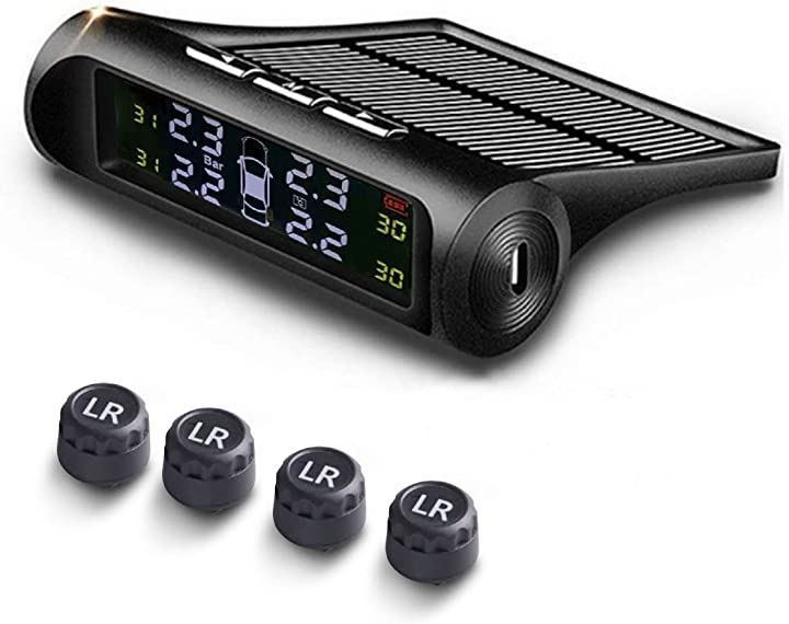 タイヤ空気圧モニター TPMS ソーラー充電 USB充電 振動センサー 温度センサー カー用品