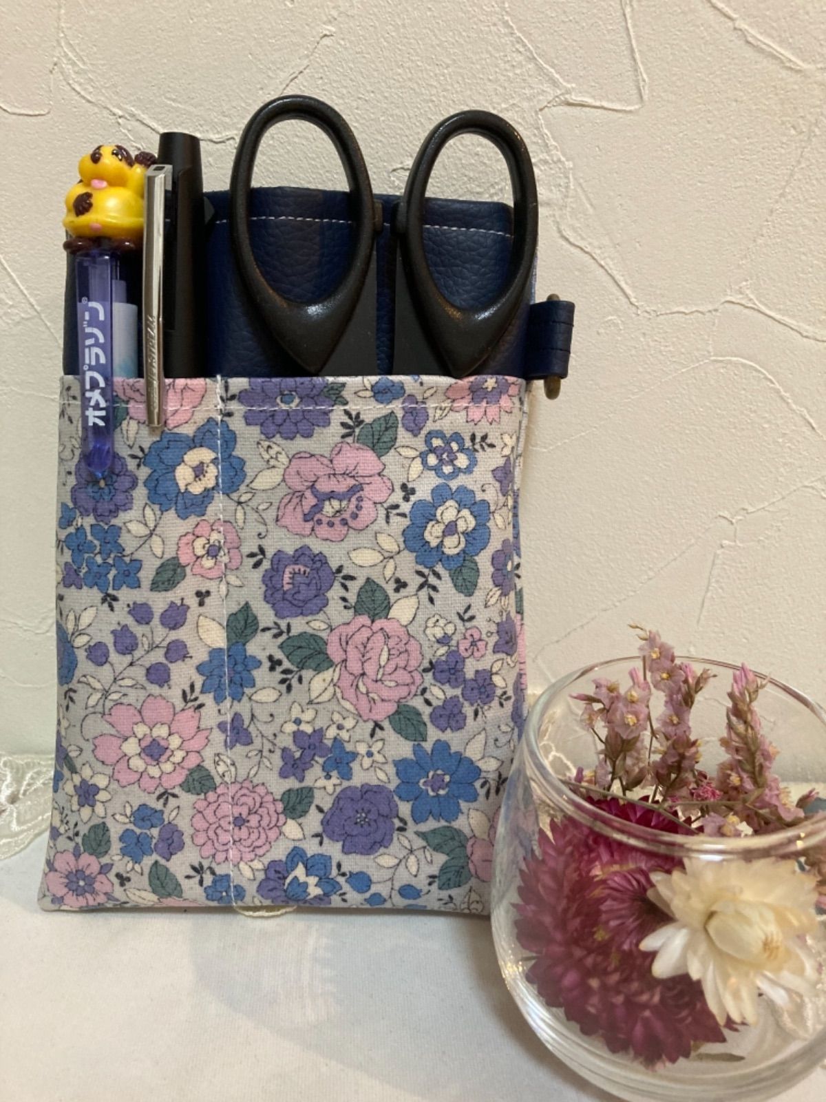 花柄ナースポケットペンケース オーガナイザー ハンドメイド