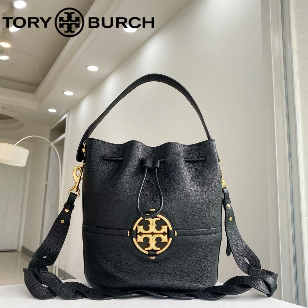 ★新作★ TORY BURCH トリーバーチ MILLER BUCKET BAG ミラー バケットバッグ レディース ハンドバッグ 2WAY  ショルダーバッグ 牛革 アウトレット品 ブラック #79323