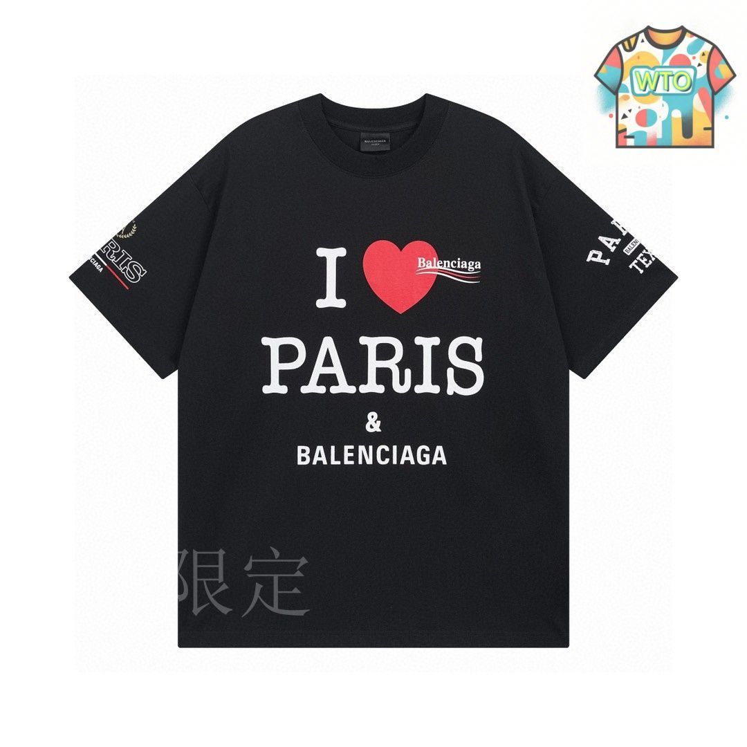 今日特価】BALENCIAGA Love Paris&Balenciaxx アートプリント T