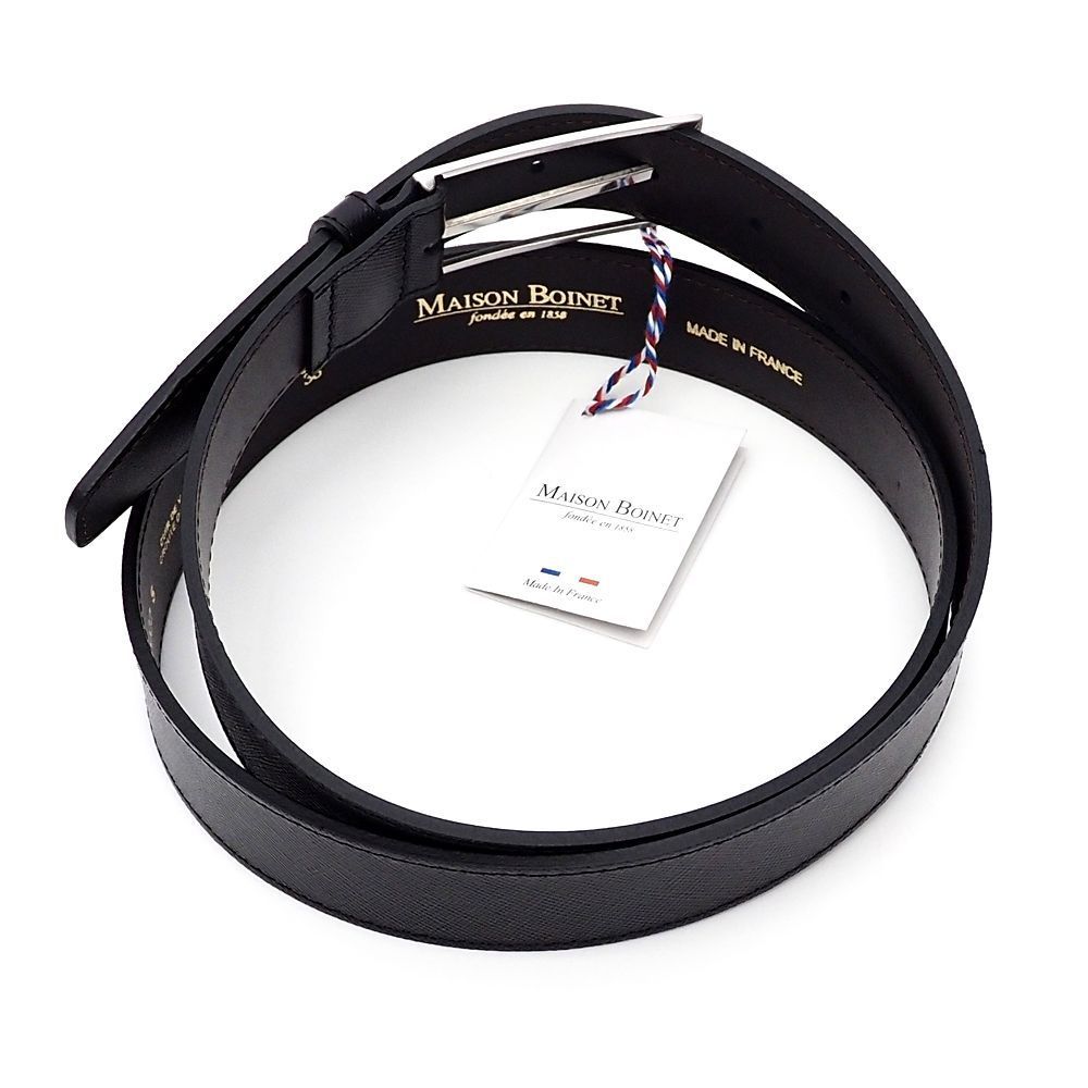 MAISON BOINET レザーベルト サイズ 95 ブラック フランス製 メゾンボワネ メンズ 5 WL H 06736 KEP 01