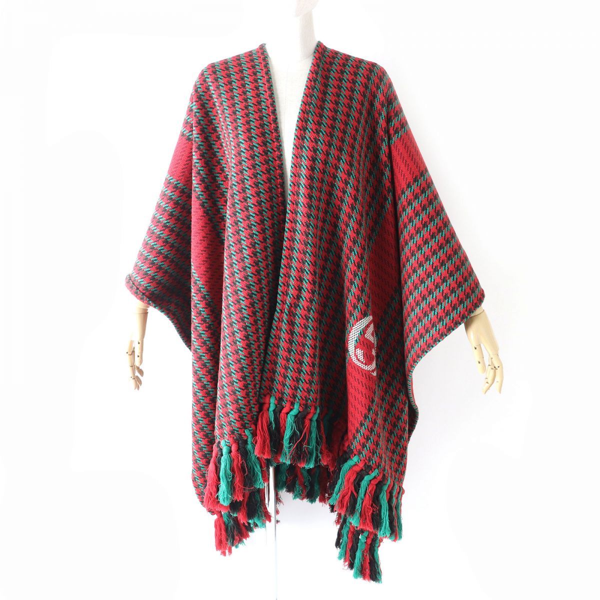 未使用△2021年 正規 GUCCI グッチ 648967 HOUNDSTOOTH PONCHO