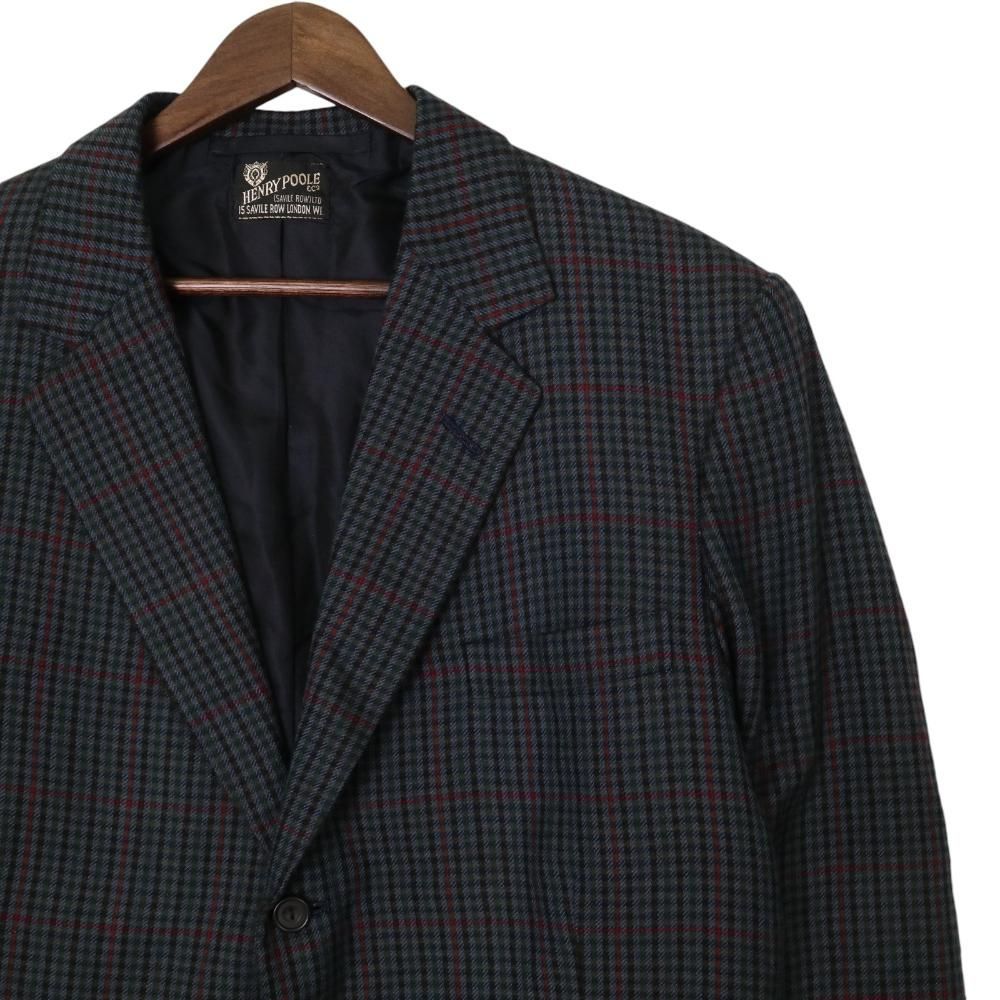 ヘンリープール HENRY POOLE チェック テーラード ジャケット ブレザー 