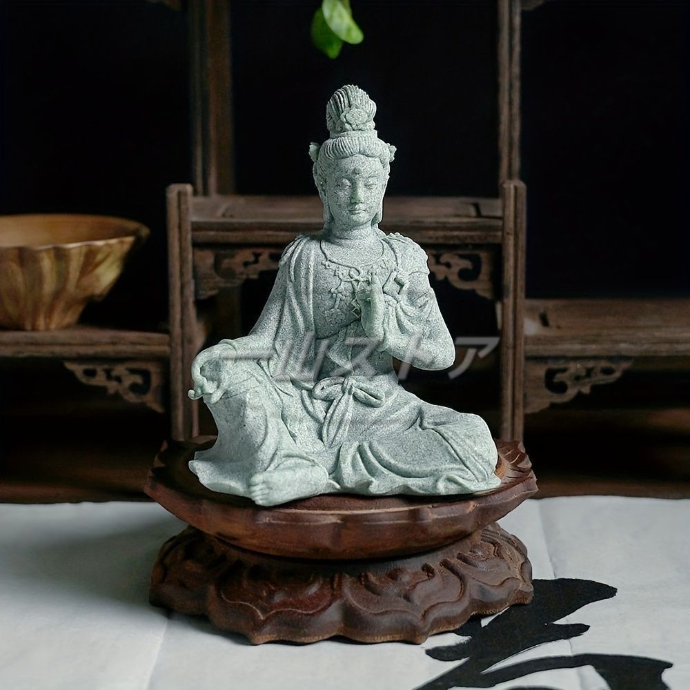 大型 観音菩薩 木彫　仏像 彫刻　開運　風水　置物　縁起物　インテリア Amazon.co.jp: 超大型 観音 菩薩 木彫り 仏像 彫刻 開運 風水