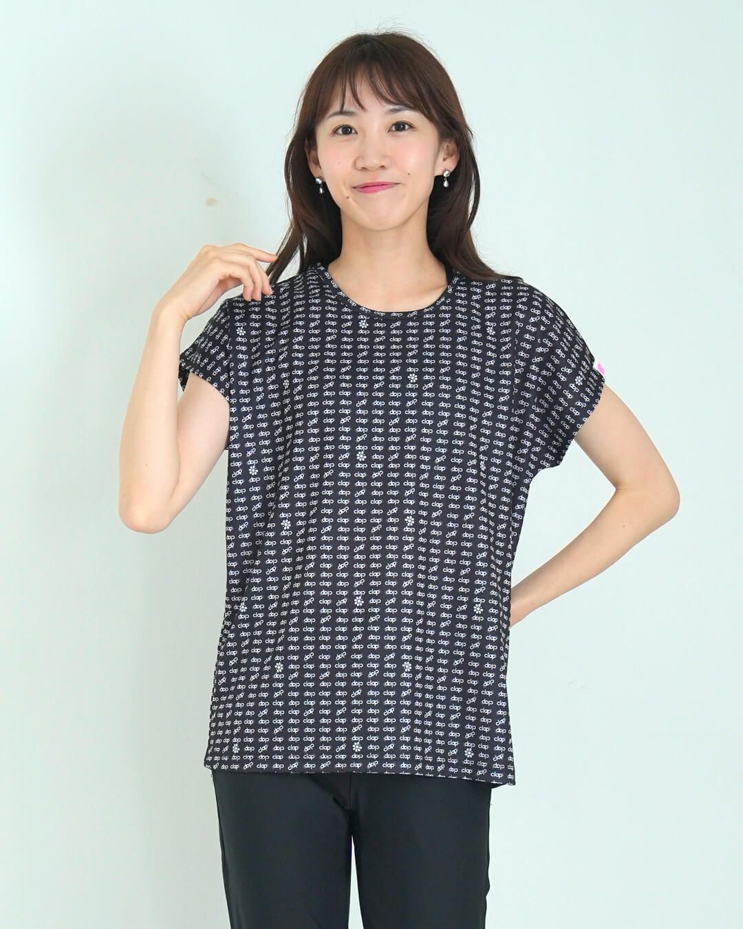 clap フィットネス クラップ レディーストップス 半袖ドルマン ALL CLAP LOGO DOLMAN M M フリーサイズ ダンスウェア tシャツ トレーニング ダンス 2025
