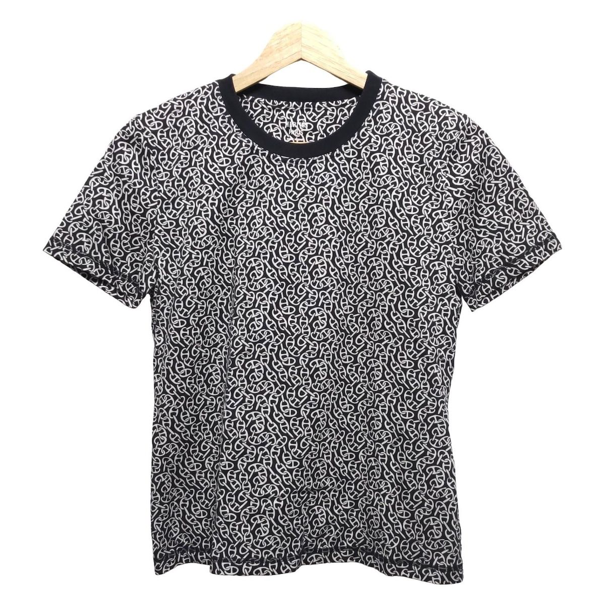 HERMES エルメス 半袖Tシャツ サイズ38 M レディース - 4E4620DB ダークネイビー×白 シェーヌダンクル