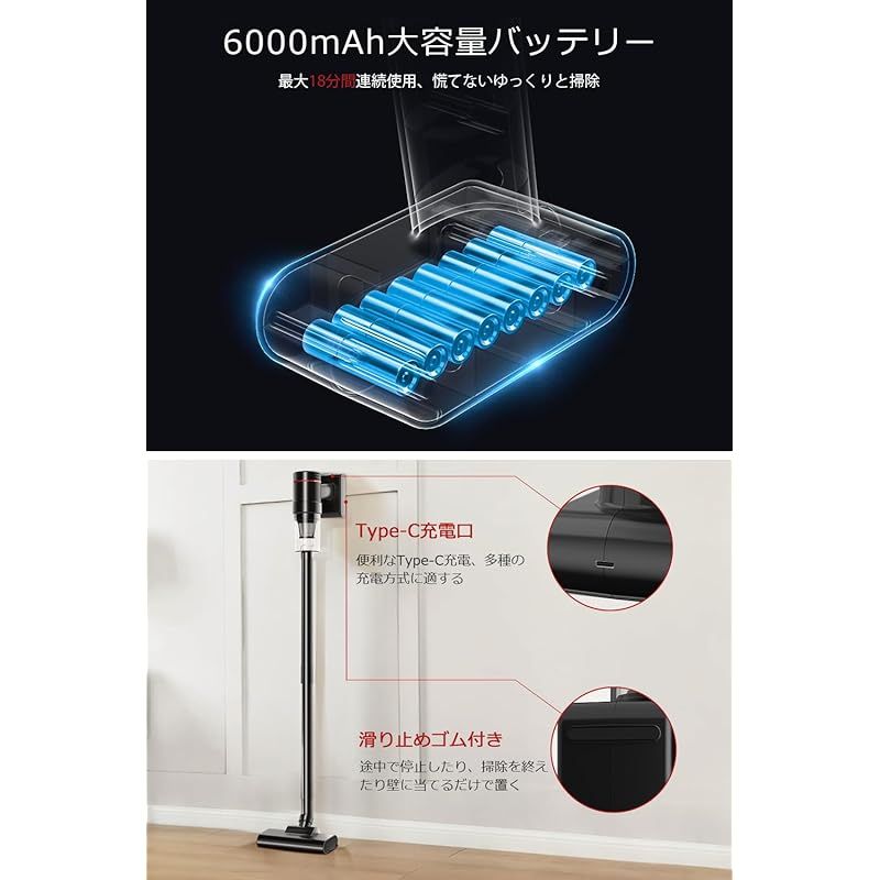 掃除機 コードレス 【2025革新版&15000pa 超強力吸引&ライト付き