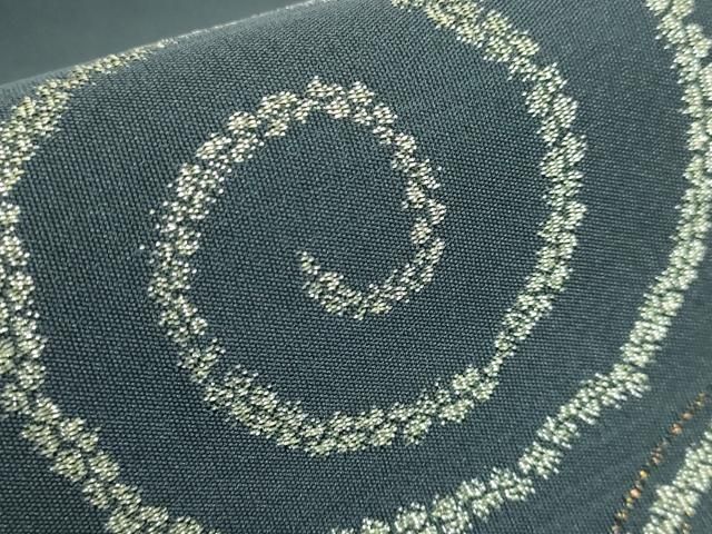 平和屋本店□極上 田中工芸織物 祥園謹製 克絲綴 太鼓柄袋帯 渦 金銀糸