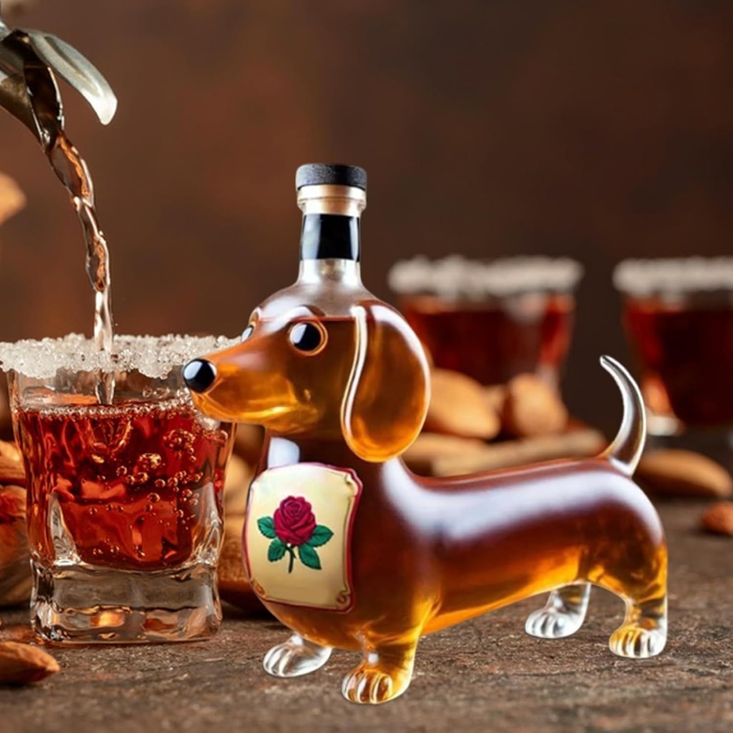 馬のドリンクデキャンタ、星座ガラスウイスキーボトル、1000ml馬型