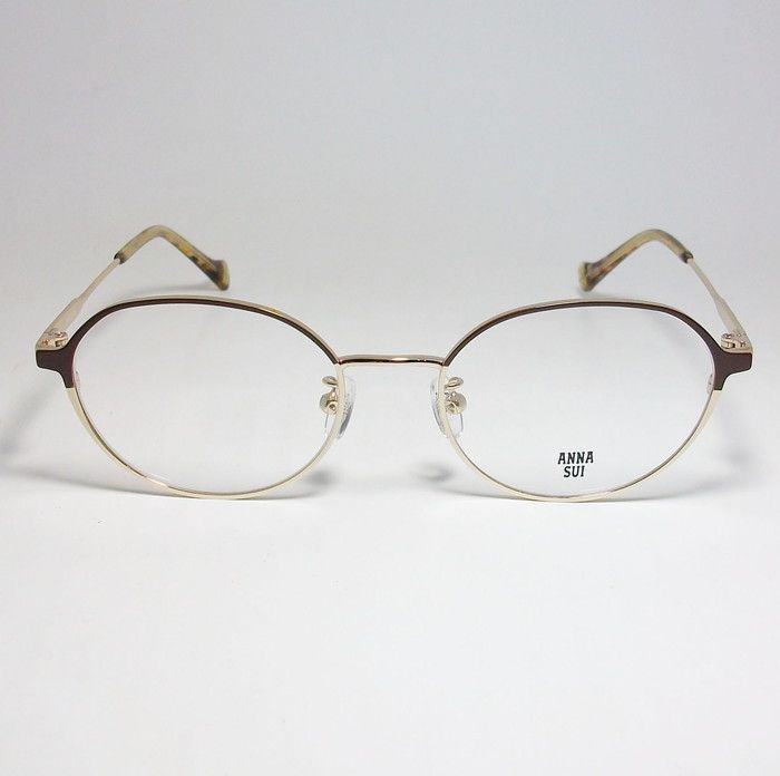 ANNA SUI アナスイ レディース 眼鏡 メガネ フレーム サングラス 60-9033-2 度付可 ブラウン ライトゴールド