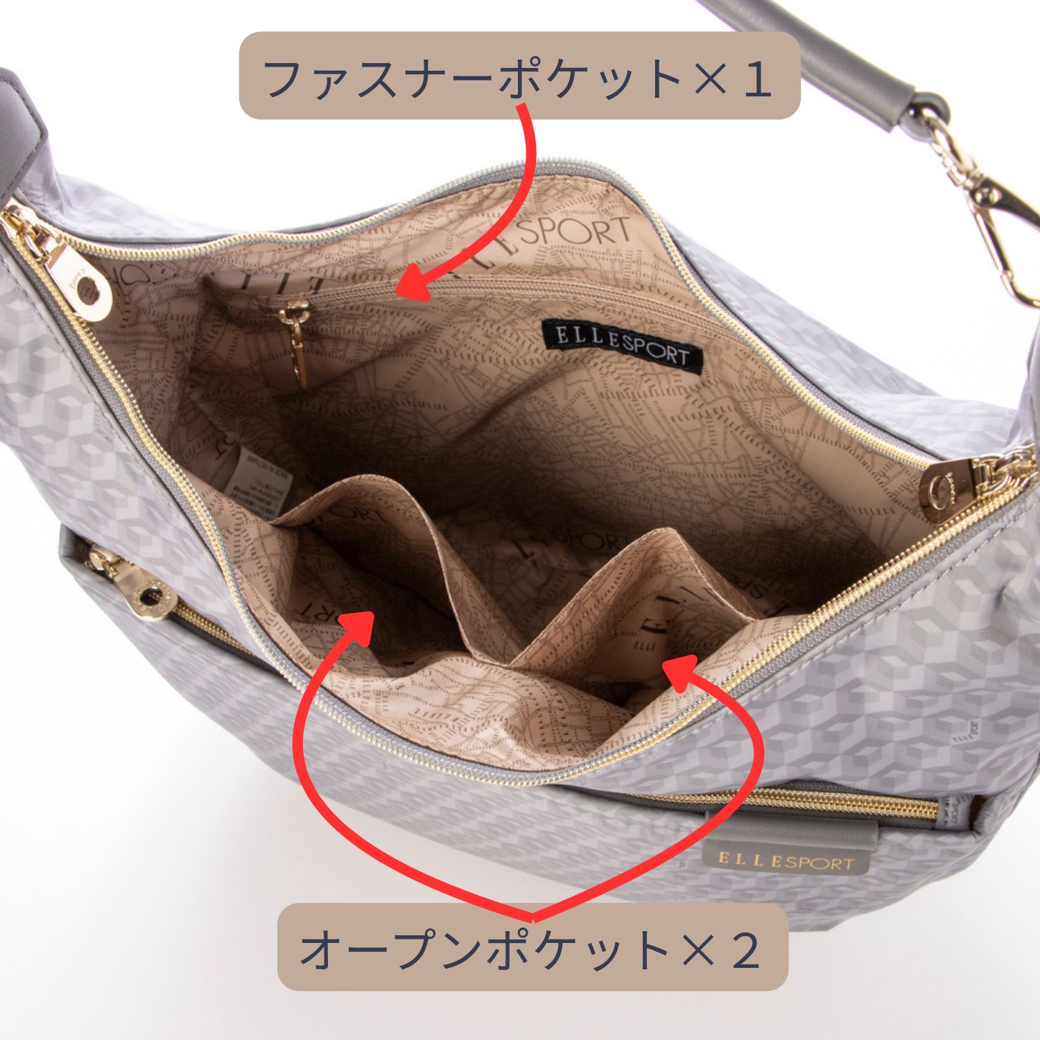 「エルスポーツ」5010ハーフムーン2WAYショルダーバック　美品　撥水キューブ エル スポーツ ハーフムーン 2WAY ショルダーバッグ 軽量 はっ